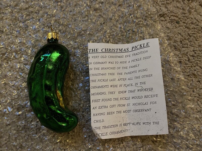 Our pickle, lore card included
